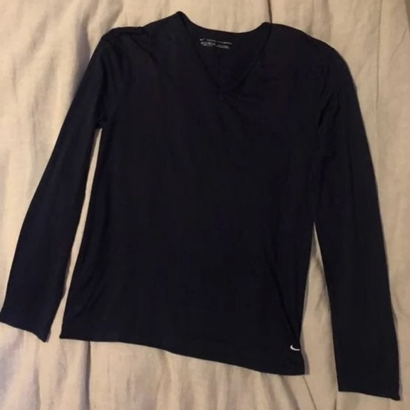 Nike dry fit long sleeve shirt, navy, size small - Picture 3 of 5